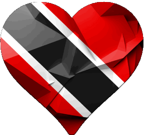 Herz Trinité et Tobago Amerika Fahnen 