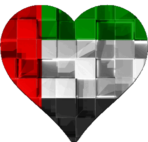 Heart United Arab Emirates Asia Flags 