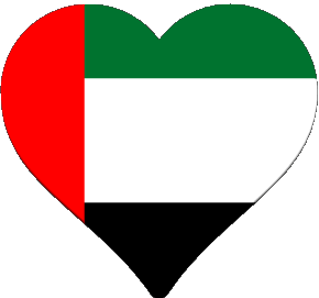 Cuore Emirati Arabi Uniti Asia Bandiere 
