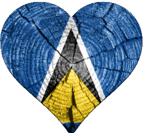 Coeur Sainte Lucie Amériques Drapeaux 