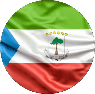 Round Equatorial Guinea Africa Flags 