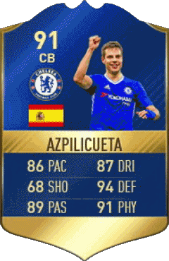 César Azpilicueta España F I F A - Jugadores  cartas Vídeo Juegos Multimedia 