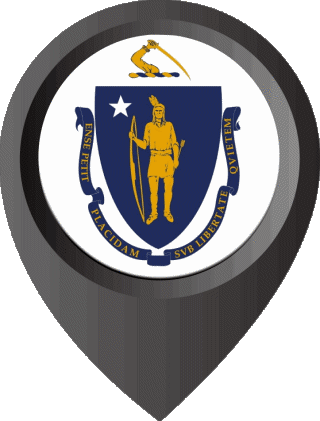 Marcador de ubicación Massachusetts U.S.A - Estados América Banderas 