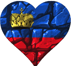 Herz Liechtenstein Europa Fahnen 