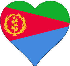 Corazón Eritrea África Banderas 