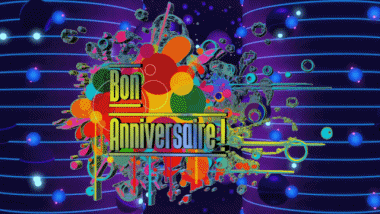 003 Sfondo animato Abstrait - Géométrique Bon Anniversaire Francese Messagi 