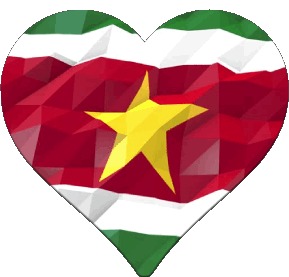 Coeur Suriname Amériques Drapeaux 