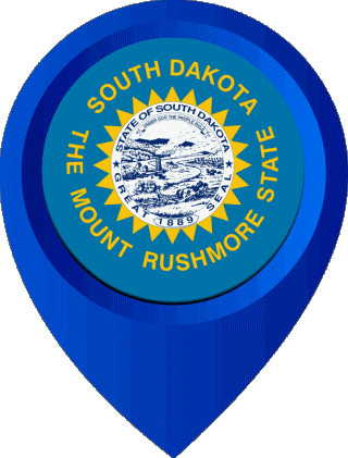 Epingle de Localisation Dakota du Sud U.S.A - Etats Amériques Drapeaux 