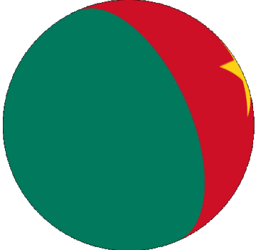 Kugel - Würfel Kamerun Afrika Fahnen 