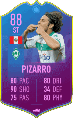 Claudio Pizarro Perù F I F A - Giocatori carte Sportivo 