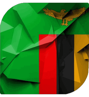 Quadrato Zambia Africa Bandiere 