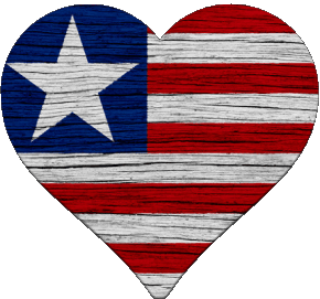 Coeur Libéria Afrique Drapeaux 