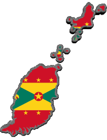 Mapa Islas granada América Banderas 