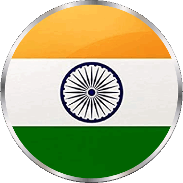 Round India Asia Flags 