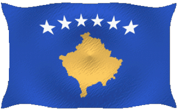 Waving Kosovo Europe Flags 