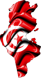 Carte Tunisie Afrique Drapeaux 