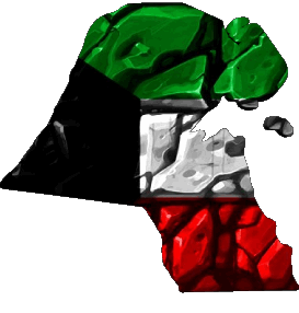 Carta Geografica Kuwait Asia Bandiere 