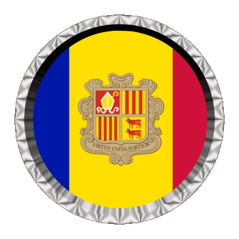 Rond - Anneaux Andorre Europe Drapeaux 