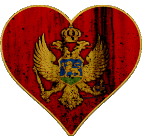 Herz Montenegro Europa Fahnen 