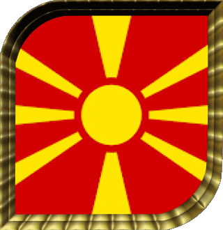 Quadrato Macedonia Europa Bandiere 