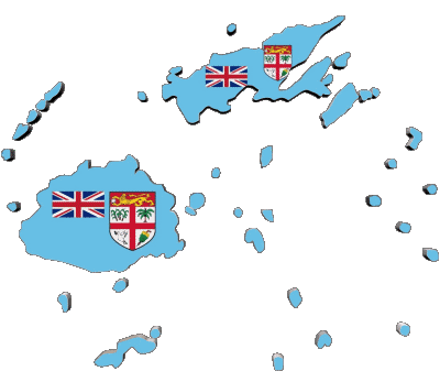 carte Fidji Océanie Drapeaux 