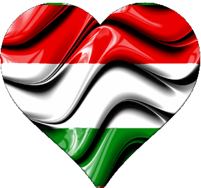 Heart Hungary Europe Flags 