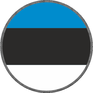 Round Estonia Europe Flags 
