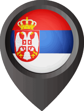 Marcador de ubicación Serbia Europa Banderas 