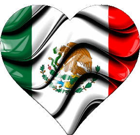 Corazón México América Banderas 