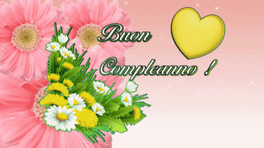 003 Animierter Hintergrund Floreale Buon Compleanno Italienisch Nachrichten 