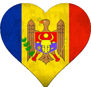 Corazón Moldavia Europa Banderas 