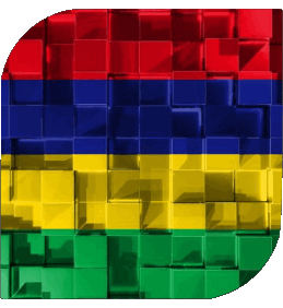 Square Mauritius Africa Flags 