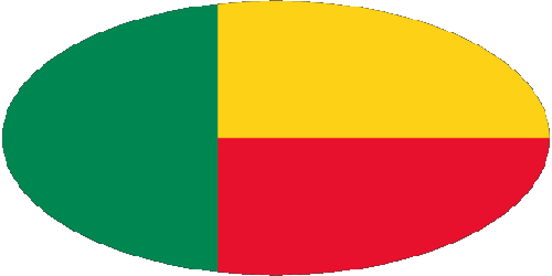 Verschiedene Benin Afrika Fahnen 