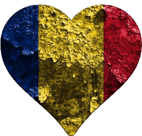 Heart Romania Europe Flags 