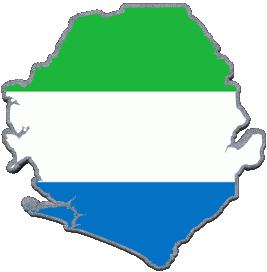 Mapa Sierra Leone África Banderas 