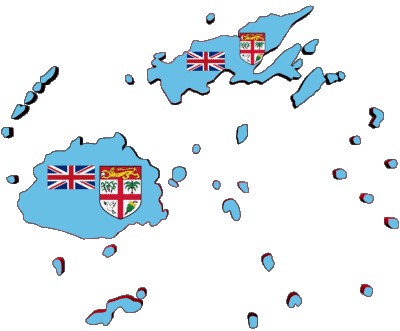 carte Fidji Océanie Drapeaux 