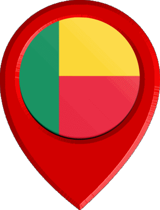 Standort-Pin Benin Afrika Fahnen 