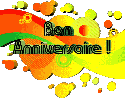 009 Transparent Background Abstrait - Géométrique Bon Anniversaire French Messages 