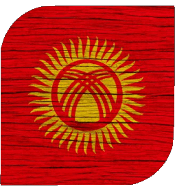 Carré Kirghizistan Asie Drapeaux 