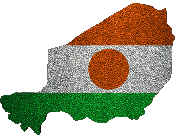 Mapa Niger África Banderas 