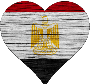 Heart Egypt Africa Flags 