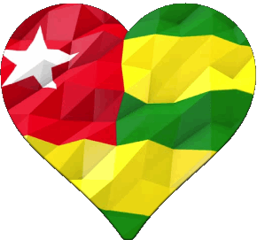 Coeur Togo Afrique Drapeaux 