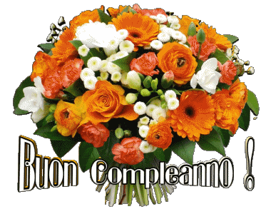 006 Sfondo trasparente Floreale Buon Compleanno Italiano Messagi 