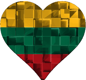 Cuore Lituania Europa Bandiere 