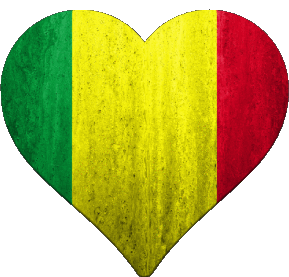 Heart Mali Africa Flags 