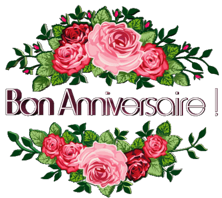 014 Fond Transparent Floral Bon Anniversaire Français Messages 