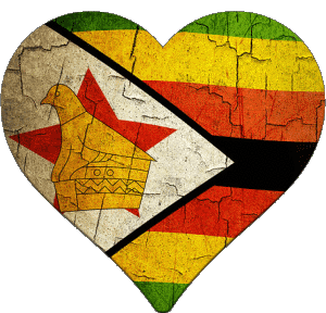 Coeur Zimbabwe Afrique Drapeaux 