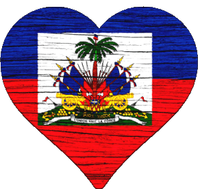 Coeur Haïti Amériques Drapeaux 