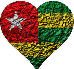 Coeur Togo Afrique Drapeaux 