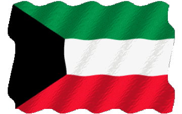 Waving Kuwait Asia Flags 